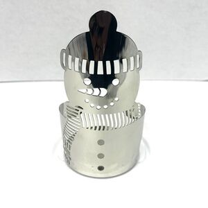 Slatkin & Co. Bath & Body Works Silver Snowman 3 Wick Candle Holder  7.5" Tall